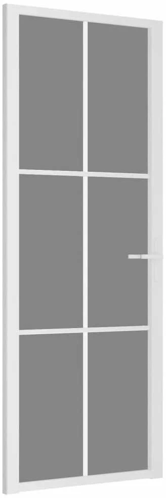 Vidaus durys, baltos, 76x201,5cm, ESG stiklas ir aliuminis