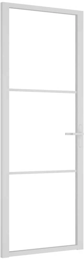 Vidaus durys, baltos, 76x201,5cm, ESG stiklas ir aliuminis