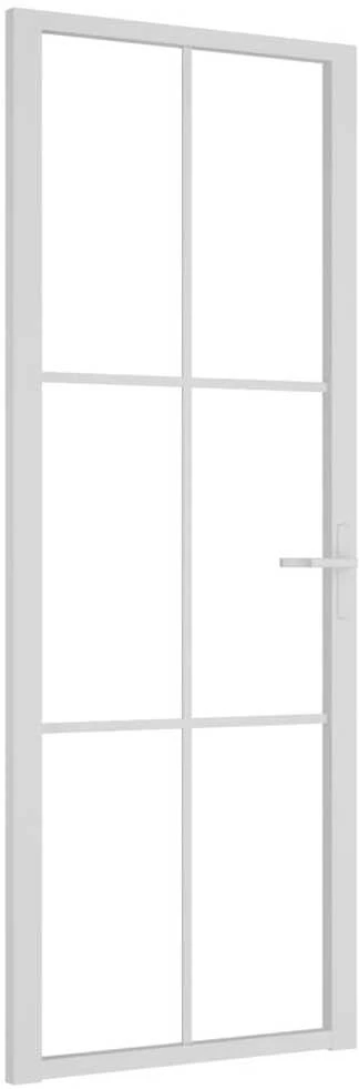 Vidaus durys, baltos, 76x201,5cm, ESG stiklas ir aliuminis