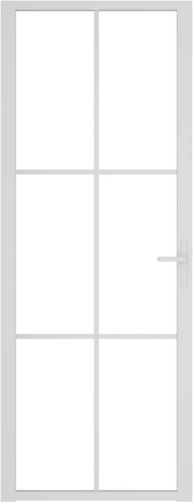 Vidaus durys, baltos, 76x201,5cm, ESG stiklas ir aliuminis