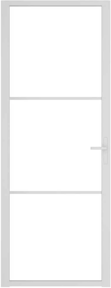 Vidaus durys, baltos, 76x201,5cm, ESG stiklas ir aliuminis