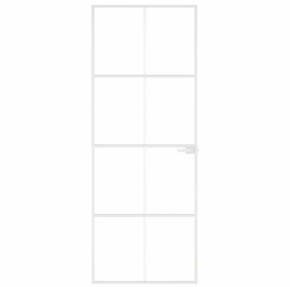 Vidaus durys, baltos, 76x201,5cm, grūdintas stiklas/aliuminis