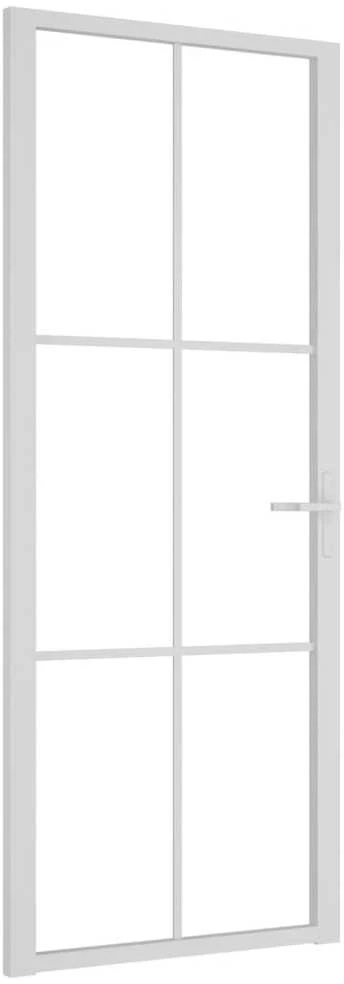 Vidaus durys, baltos, 83x201,5cm, ESG stiklas ir aliuminis