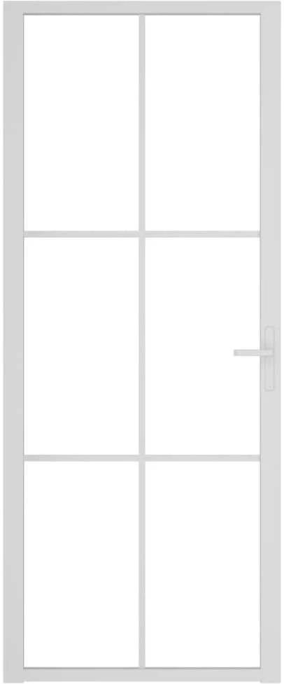 Vidaus durys, baltos, 83x201,5cm, ESG stiklas ir aliuminis