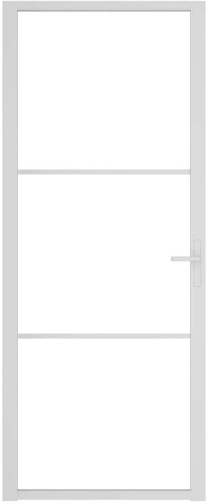 Vidaus durys, baltos, 83x201,5cm, ESG stiklas ir aliuminis