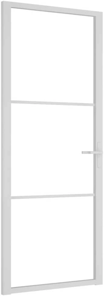 Vidaus durys, baltos, 83x201,5cm, ESG stiklas ir aliuminis
