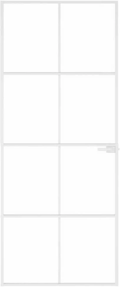 Vidaus durys, baltos, 83x201,5cm, grūdintas stiklas/aliuminis