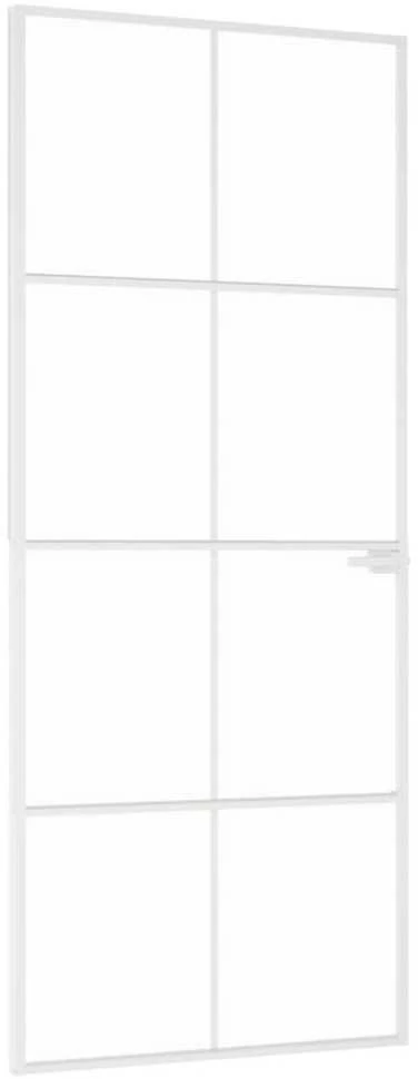 Vidaus durys, baltos, 83x201,5cm, grūdintas stiklas/aliuminis
