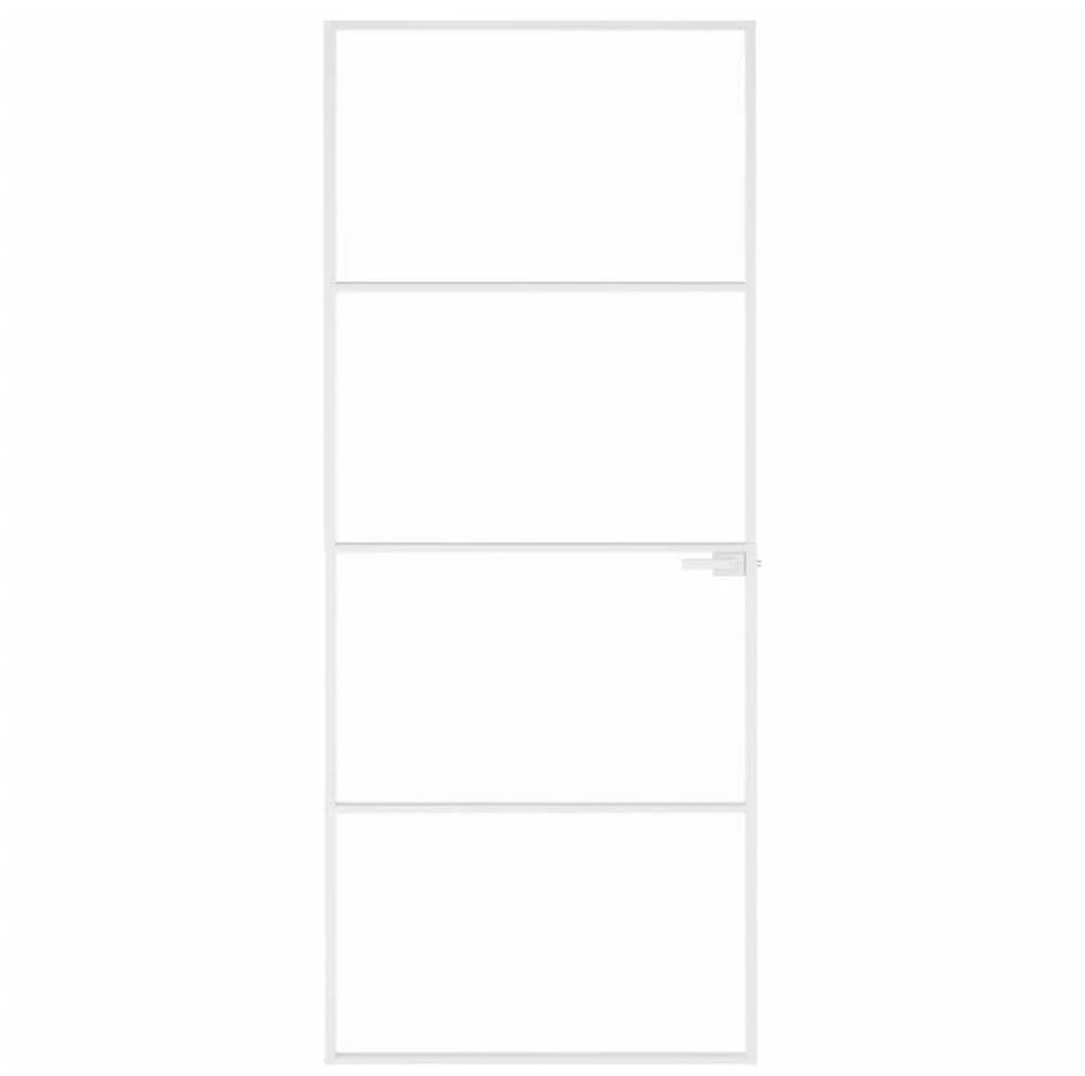 Vidaus durys, baltos, 83x201,5cm, grūdintas stiklas/aliuminis