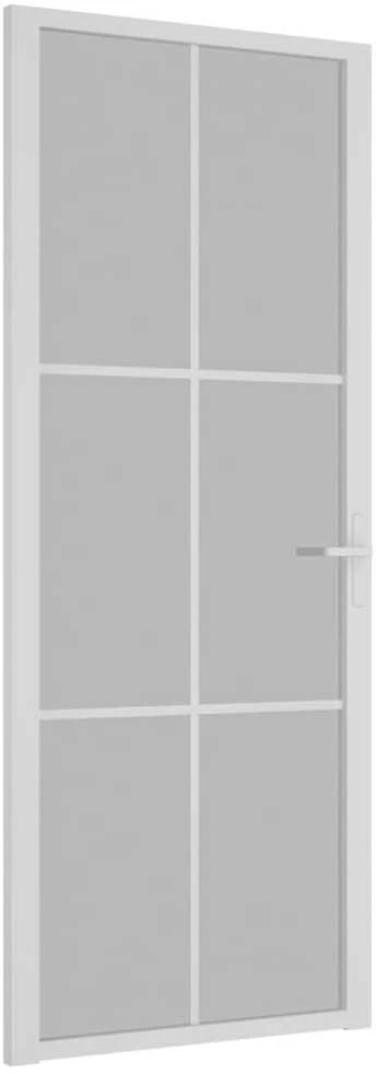 Vidaus durys, baltos, 83x201,5cm, matinis stiklas ir aliuminis