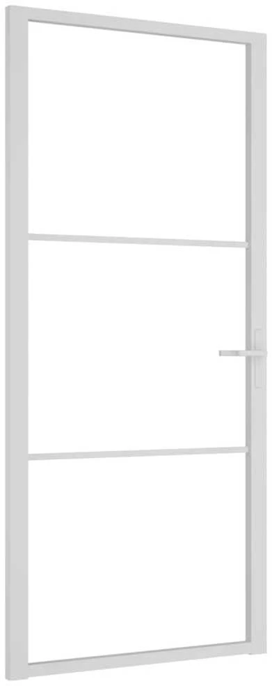 Vidaus durys, baltos, 93x201,5cm, ESG stiklas ir aliuminis