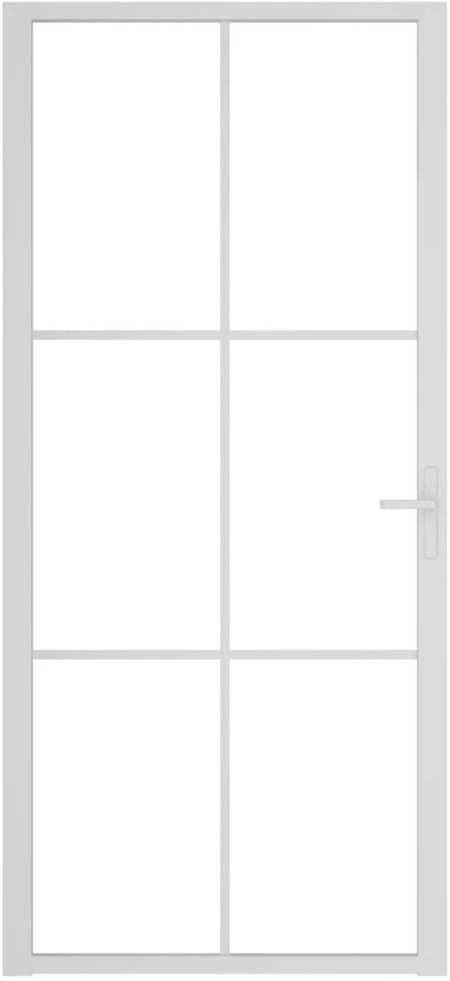 Vidaus durys, baltos, 93x201,5cm, ESG stiklas ir aliuminis