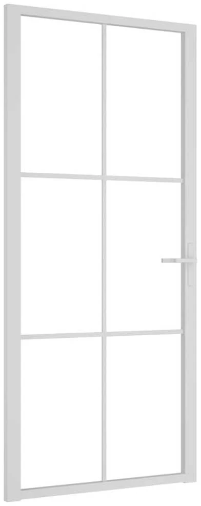 Vidaus durys, baltos, 93x201,5cm, ESG stiklas ir aliuminis