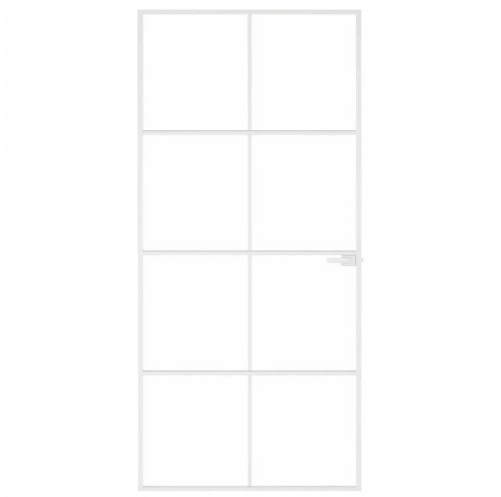 Vidaus durys, baltos, 93x201,5cm, grūdintas stiklas/aliuminis