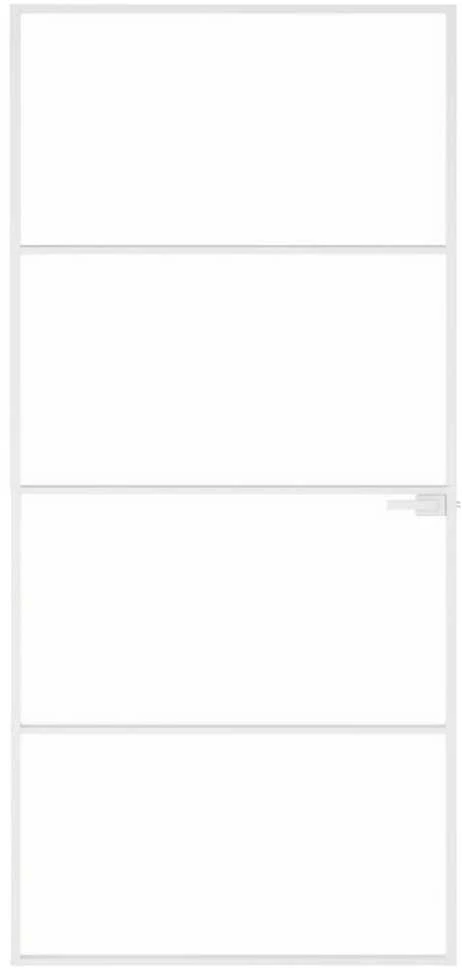 Vidaus durys, baltos, 93x201,5cm, grūdintas stiklas/aliuminis