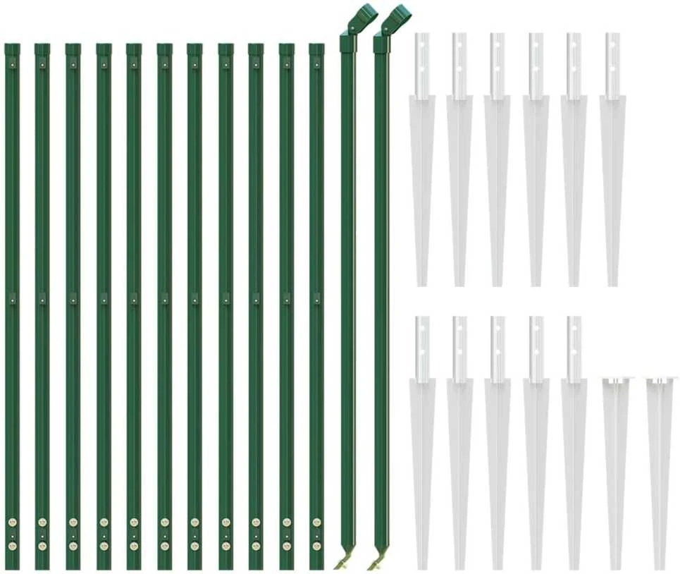 Vielinė tinklinė tvora su smaigais, žalios spalvos, 1x25m