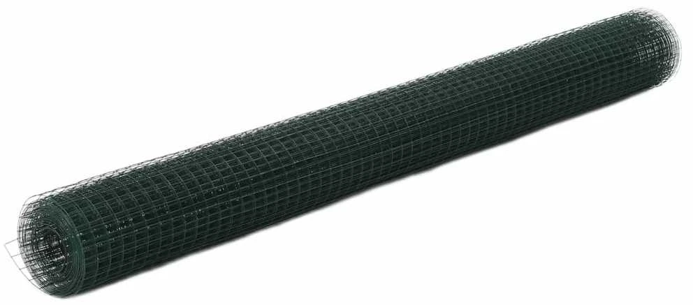 Vielos tinklas su PVC danga, žalias, 10x1,5m