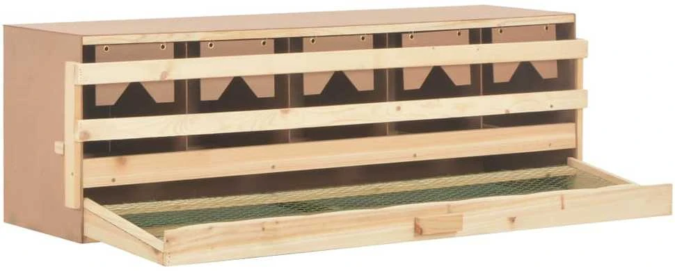 Vištų perėjimo lizdas, 5 sekcijos, 117x33x38cm, pušies masyvas