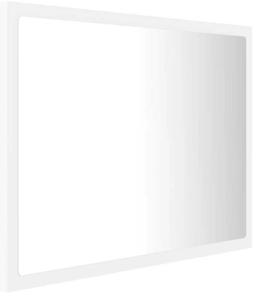 Vonios kambario LED veidrodis, baltas, 60x8,5x37cm, akrilas