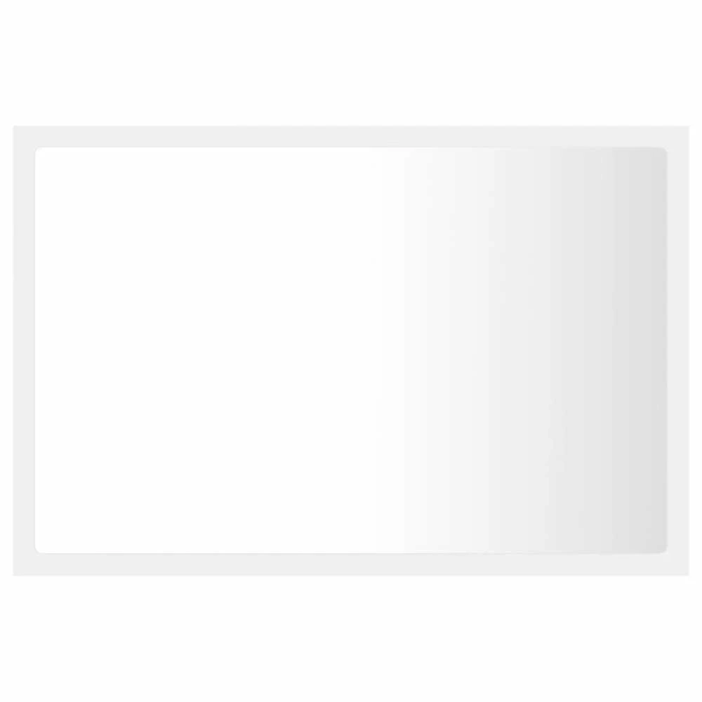 Vonios kambario LED veidrodis, baltas, 60x8,5x37cm, akrilas