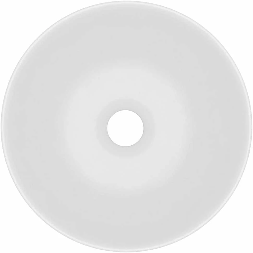 Vonios kambario praustuvas, matinis baltas, keramika, apskritas