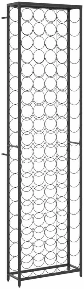 Vyno laikiklis 95 buteliams, juodas, 54x18x200cm, kalta geležis