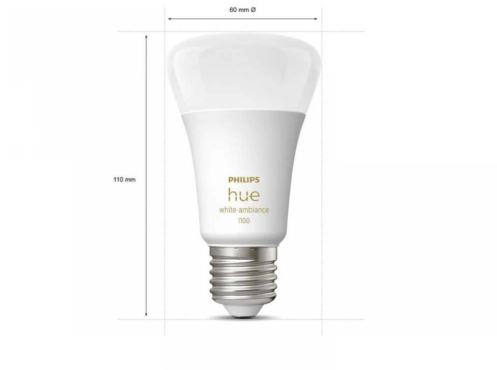 „Philips WA 11W A60 E27“ 2 vnt. pakuotė | E27 | 11 W | Nuo šiltos iki vėsios, balta 2200K–6500K | „Bluetooth“ ir „Zigbee“