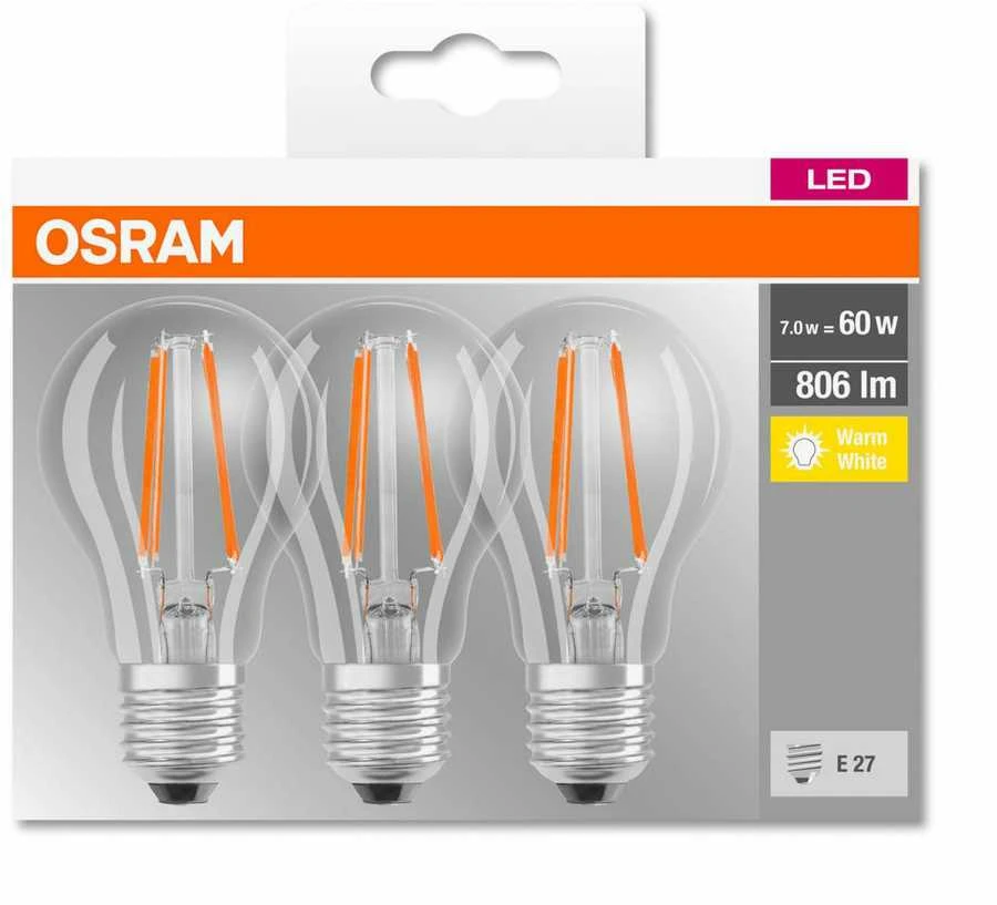 Osram Ledvance LED BASE CL A FIL 60 non-dim 7W/827 E27