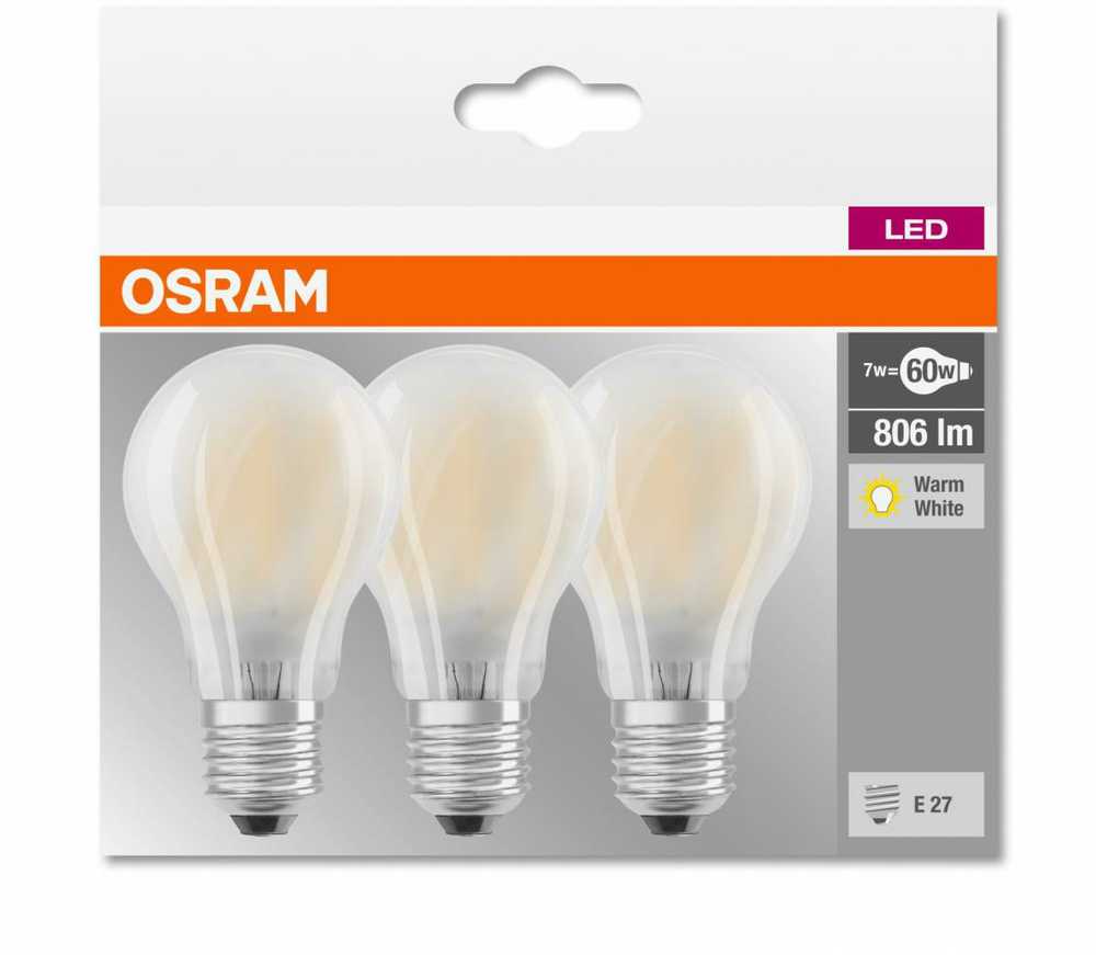 Osram LED ClasA 230V 7W 827 E27 noDIM A++ 806lm 2700K 10000h