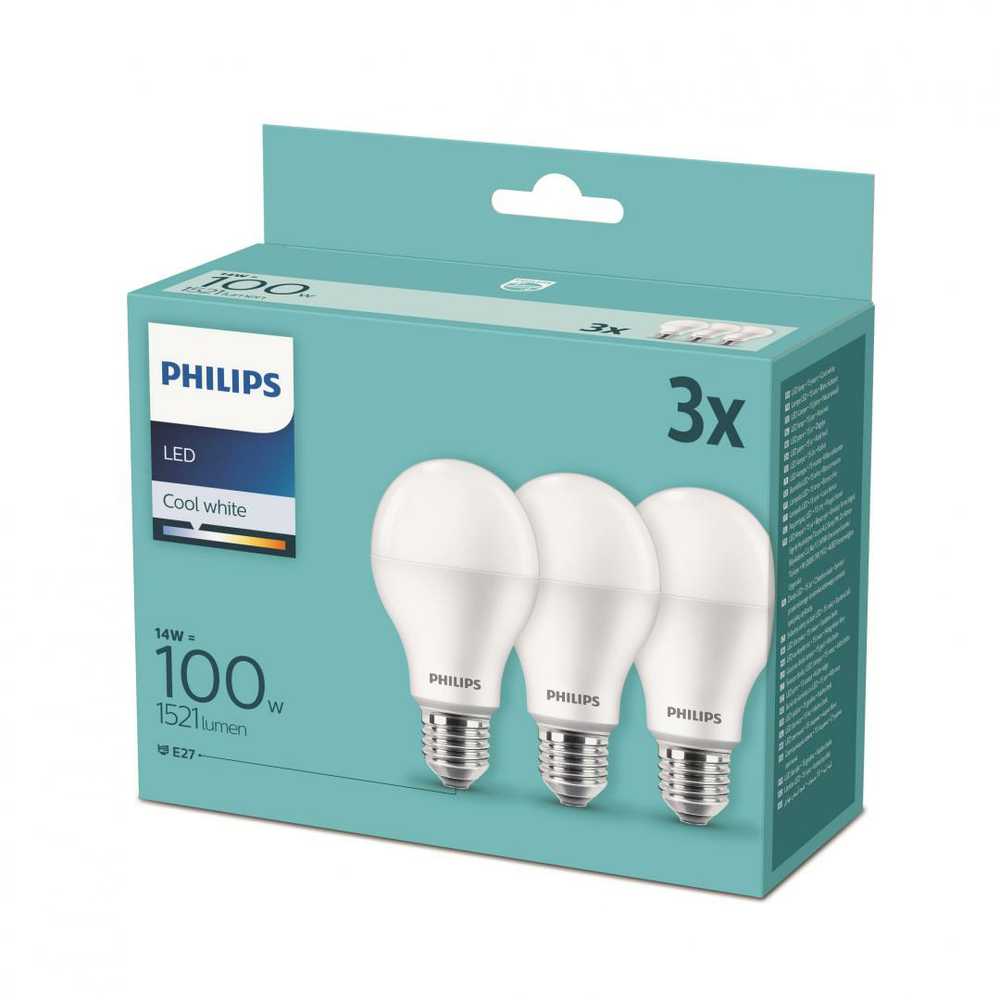 „Philips“ LED lemputės E27, 3 vnt. pakuotėje, 100 W, 4000 K