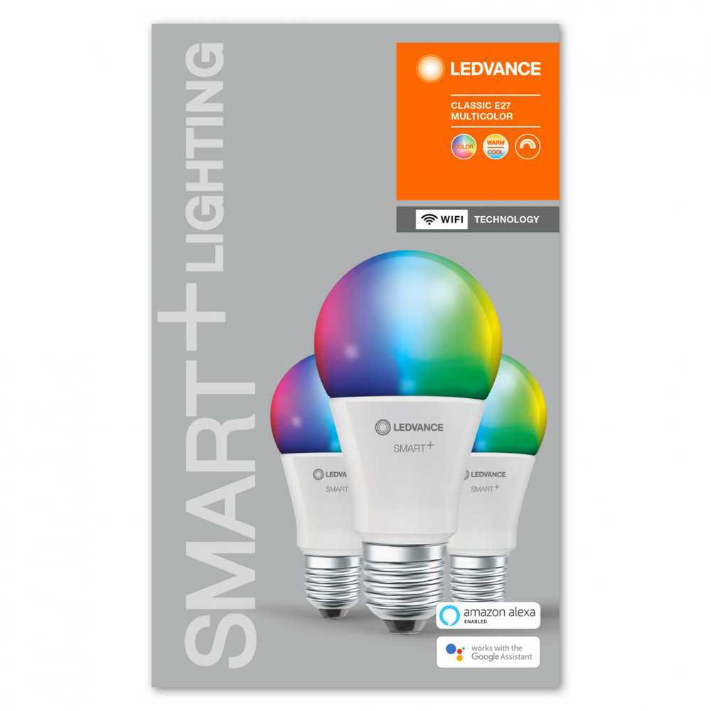 Ledvance SMART+ WiFi Classic RGBW Daugiaspalvis 60 9W 2700-6500K E27, 3 vnt.