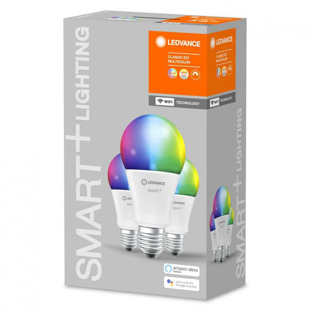 Ledvance SMART+ WiFi Classic RGBW Daugiaspalvis 100 14W 2700-6500K E27, 3vnt pakuotė | E27 | 14 W | RGBW | Bevielis internetas