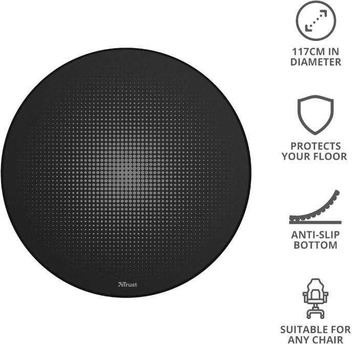 Žaidimų kėdės kilimėlis Trust Mika Round Floor Mat, 24134, 117cm