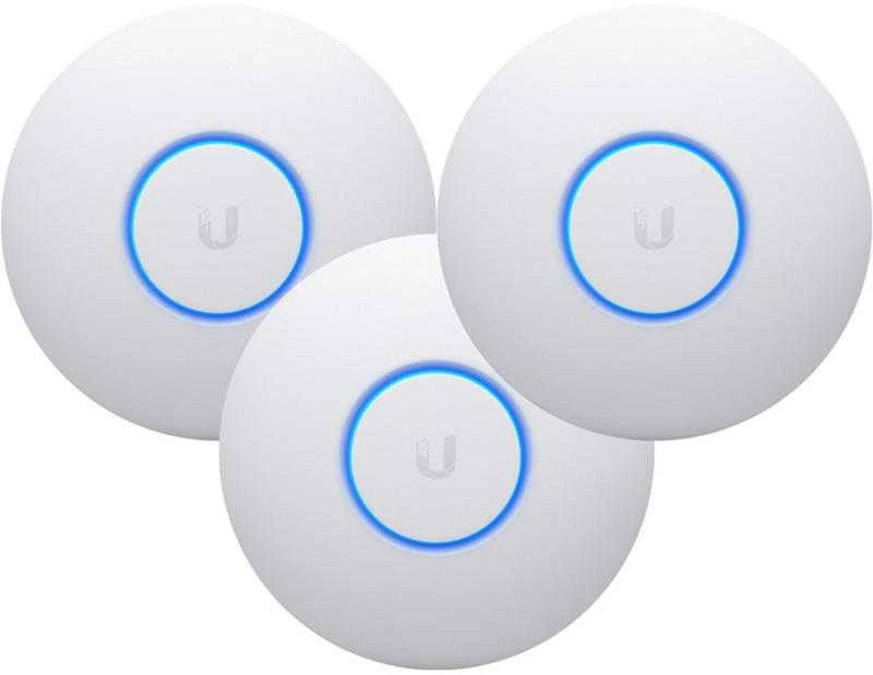 Maršrutizatorius UBIQUITI UAP-nanoHD-3 prieigos taškas NanoHD Indoor 2.4GHz/5GHz AC Wave 2 4x4 MIMO 3er Pack be POE injektoriaus