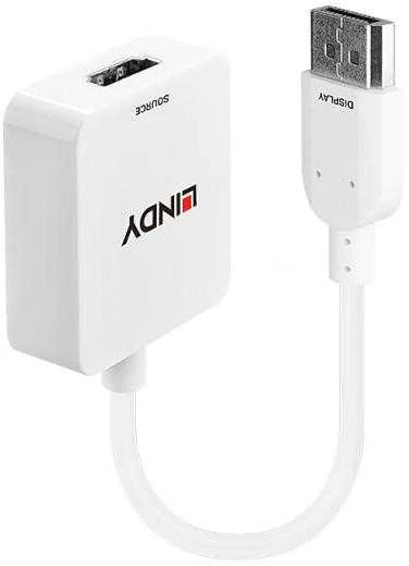 „Lindy“ HDMI į „DisplayPort 4K“ baltą