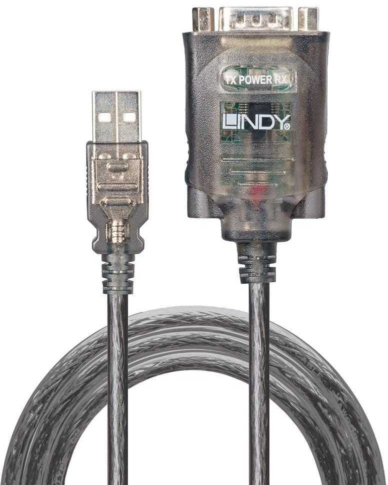 Adapteris - LINDY USB į Konverterį su COM, 1.1 m, Juodas