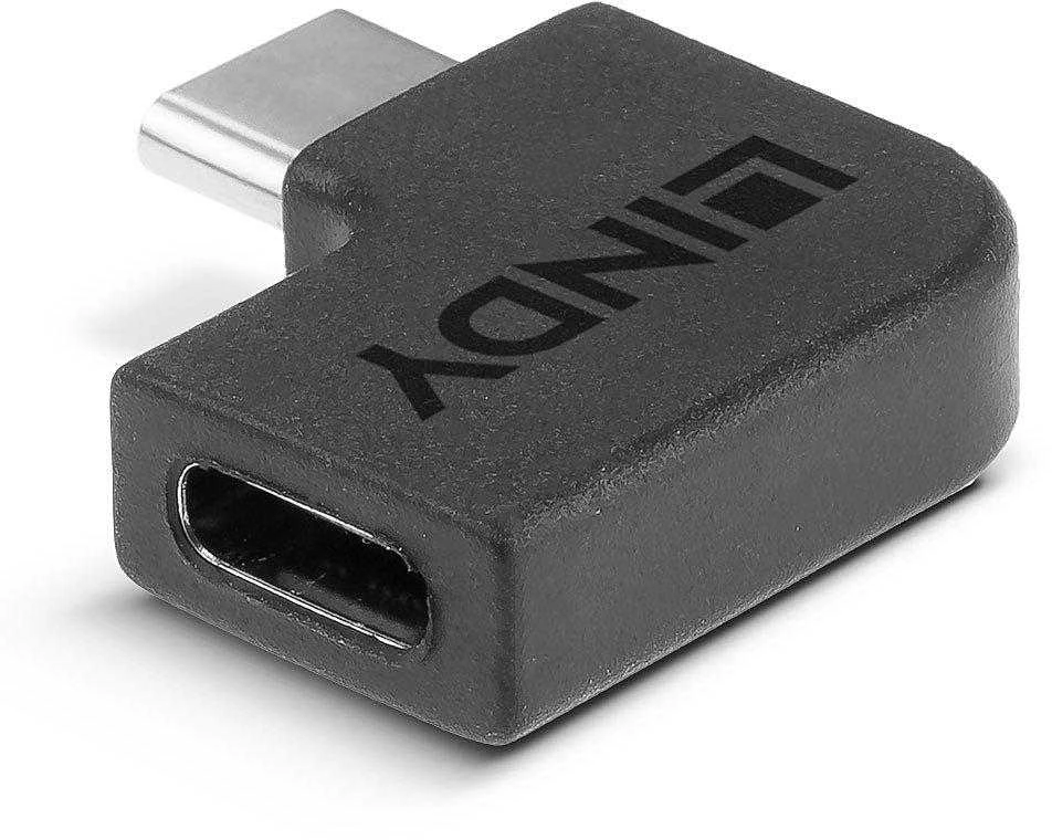 Lindy Adapteris - USB 3.2 Type C M/F 20Gbps 90° Nikelio Danga