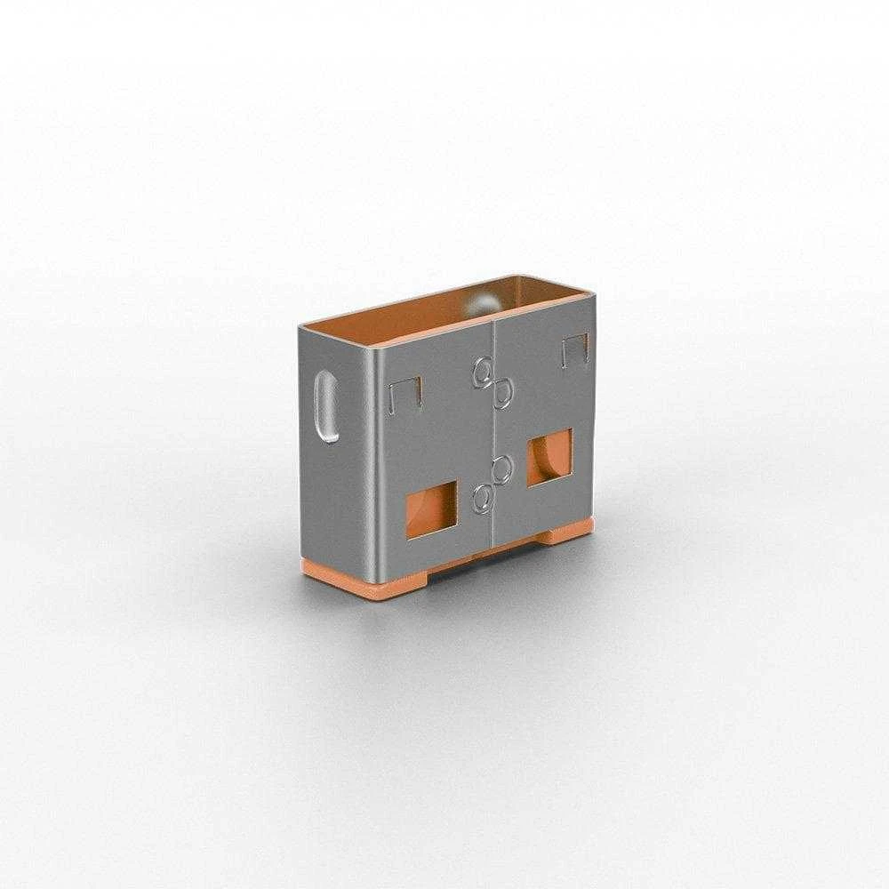 Lindy USB Priedas - 10vnt USB A Prievado Blokatorių, Apsaugantys Type C Prievadus, Oranžinė