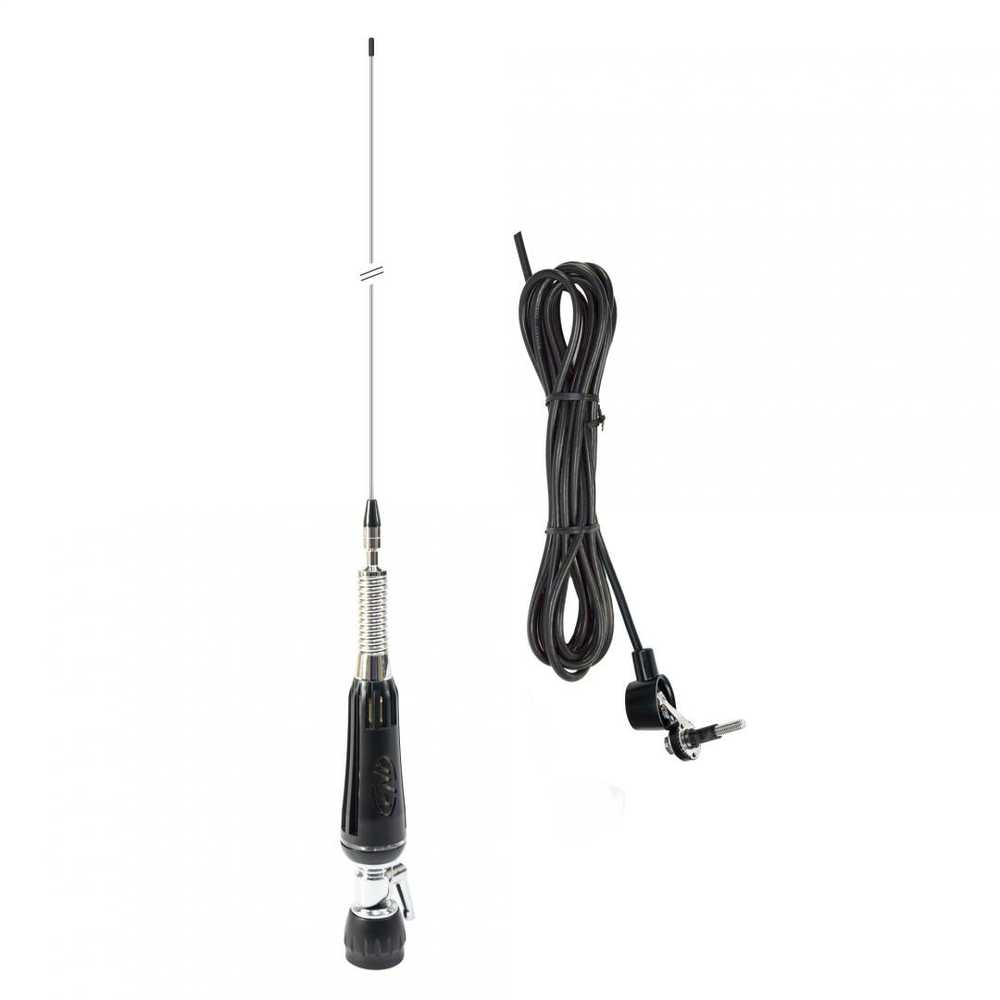 PNI LED 1000 CB sulankstoma antena, 100 cm ilgio, su kabeliu ir fiksuotu „drugelio“ tipo laikikliu, 26-30 MHz, 300 W, šviečia siuntimo metu