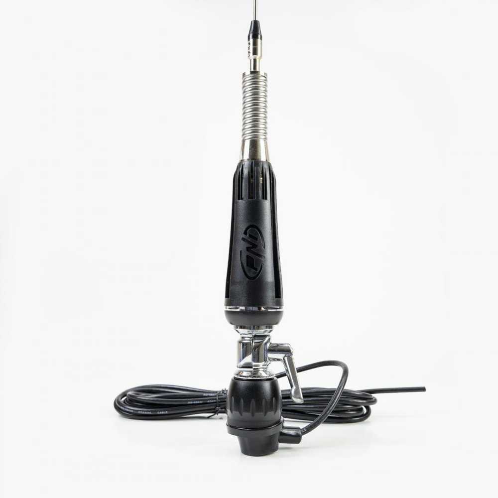 PNI LED 1000 CB sulankstoma antena, 100 cm ilgio, su kabeliu ir fiksuotu „drugelio“ tipo laikikliu, 26-30 MHz, 300 W, šviečia siuntimo metu