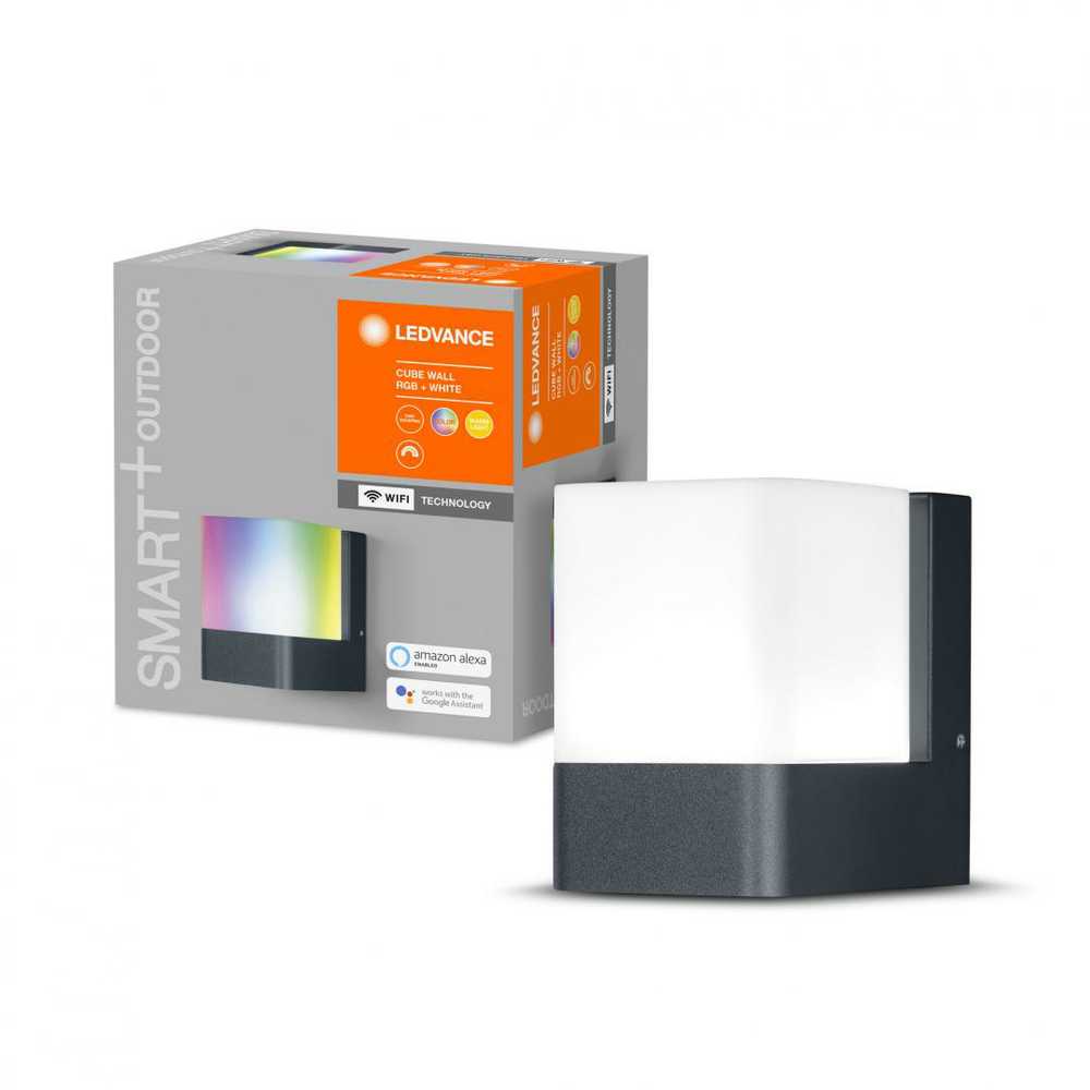 Sieninis šviestuvas Ledvance 9,5W LED šviestuvas SMART+ WIFI CUBE, tamsiai pilkas, 3000K, reguliuojamos RGB spalvos, 80cm