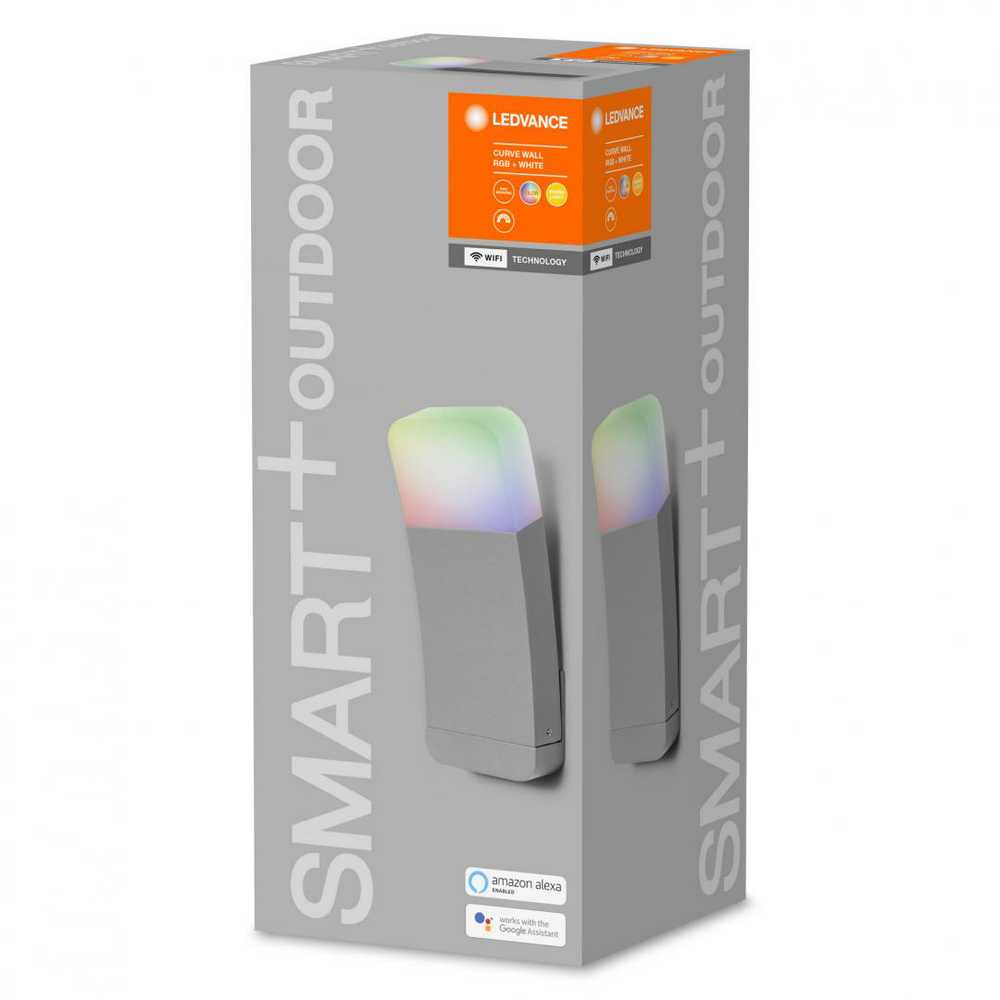 Sieninis šviestuvas Ledvance 9W LED šviestuvas SMART+ WIFI CURVE SI, sidabro sp., 3000K, reguliuojamos RGB spalvos, 80cm