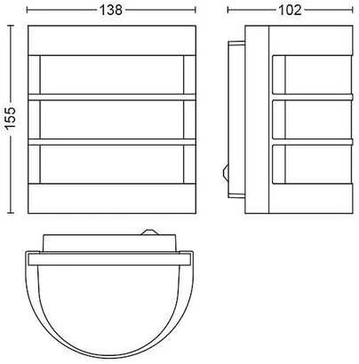 Lauko sieninis šviestuvas Philips Calgary, 1xE27, max 60W, IP44, 100x140x155mm, nerūdijantis plienas