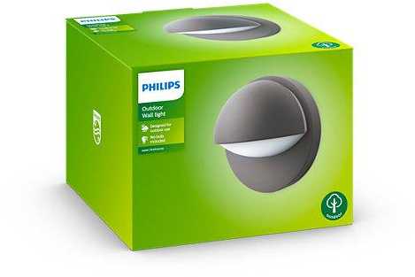 Philips Lauko sieninis šviestuvas B7705 June, 1xE27, max 42W, IP44, 135x195mm, antracito spalvos