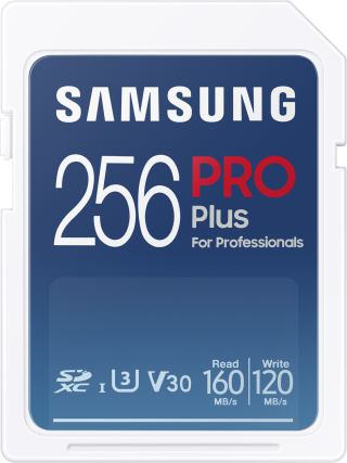 SAMSUNG PRO Plus SD atminties kortelė 256 GB 160 MB/s***