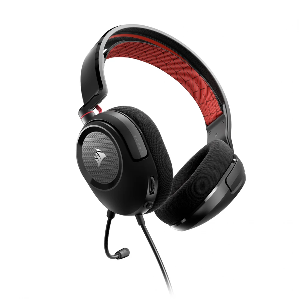 Corsair HS35 v2 raudonos žaidimų ausinės su mikrofonu