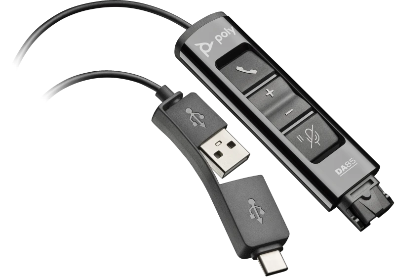 HP Poly DA85 plačiajuostis QD USB adapteris (USB-A ir USB-C)