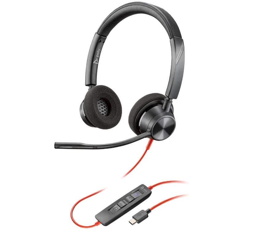 „Hewlett Packard“ (HP) „HP Poly Blackwire 3325“ stereofoninis „Microsoft Teams“ sertifikuotas USB-C Ausinės +3,5 mm kištukas + USB-C/A adapteris