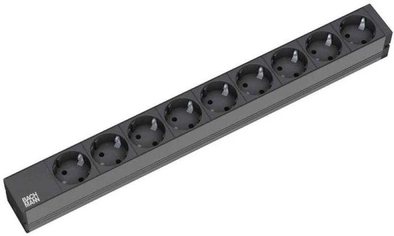 Bachmann 9x Schuko, 2m elektros tinklo ilgintuvas 9 AC išvestis(ys / čių) Juoda