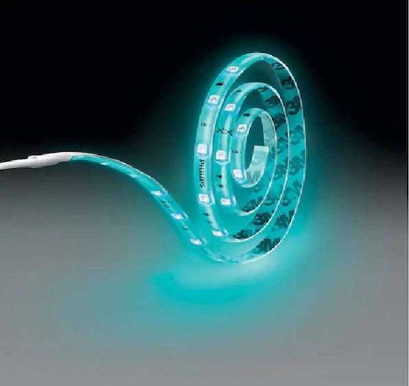 Banda LED RGB Philips myLiving, 17W, 220-240V, 260 lm, lumina albasicolor (2700-6500K), IP20, cu variator si comutator, 5 metri